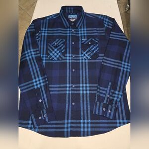 DIXXON Navy and Light Blue Plaid Men's Shirt